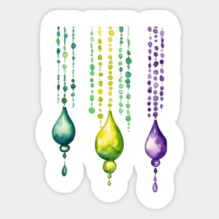 Mardi Gras String of Beads Sticker